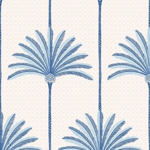 palm stripes/blue with texture/large