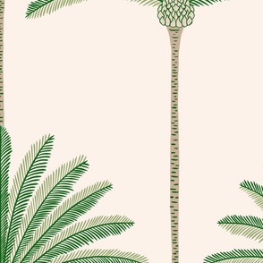 palm stripes/green and tan/jumbo