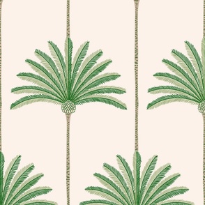 palm stripe/green and tan/large