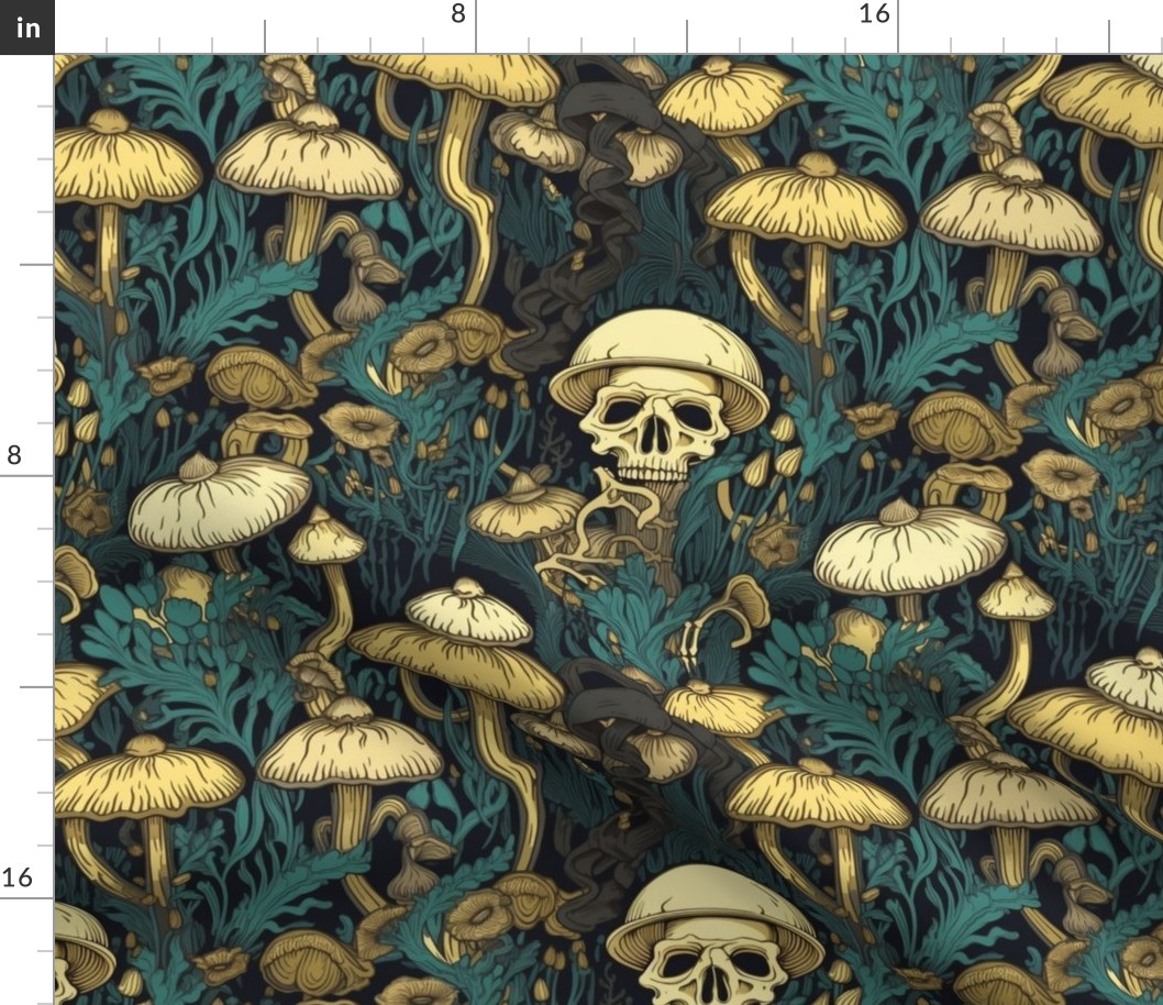 mushroom skulls of the art nouveau variety