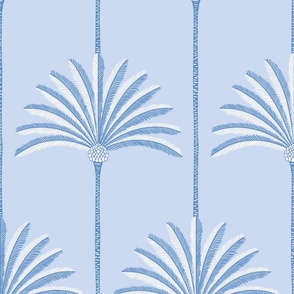 palm stripes/light blue background/large