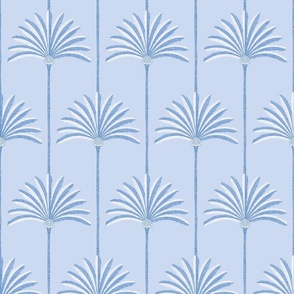 palm stripes/light blue background/medium