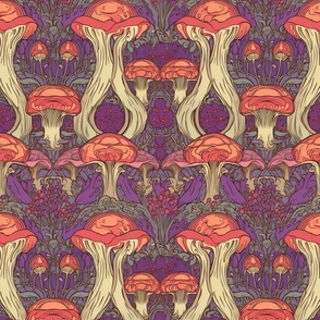 art nouveau psychedelic mushrooms
