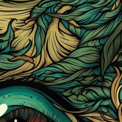 art nouveau green eye vision