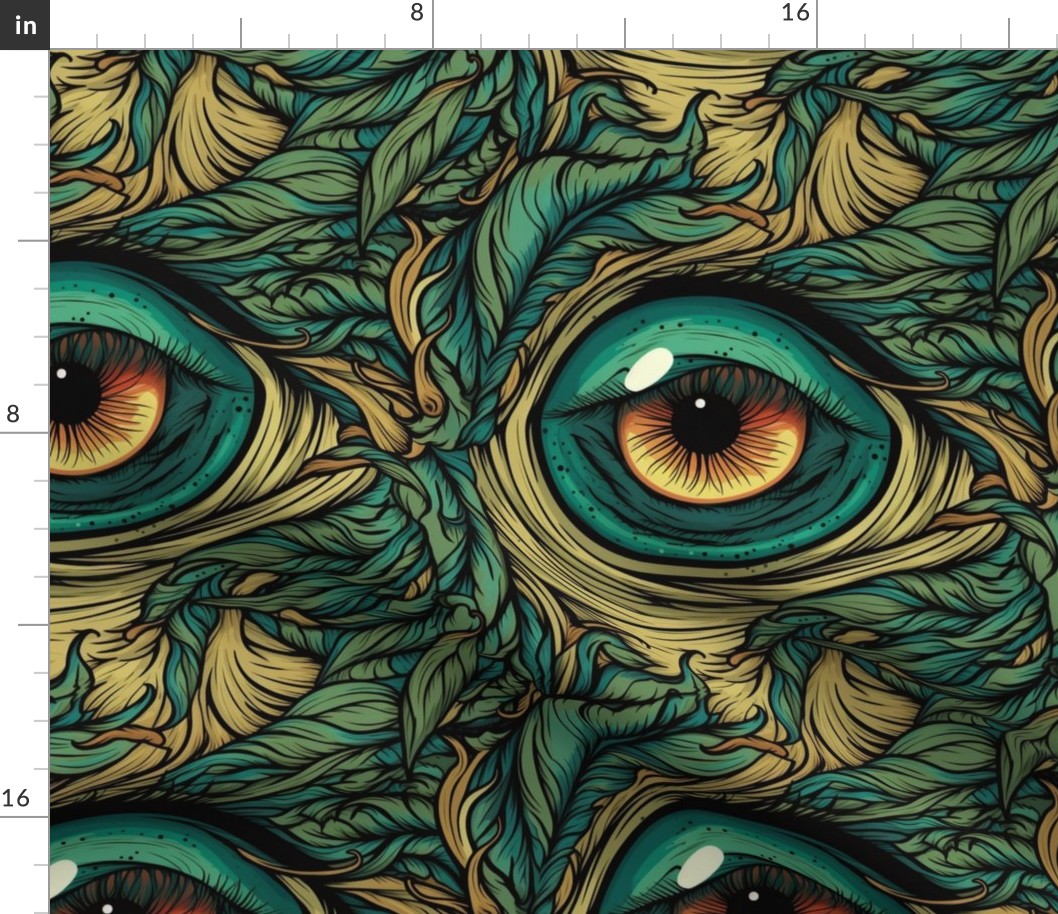 art nouveau green eye vision