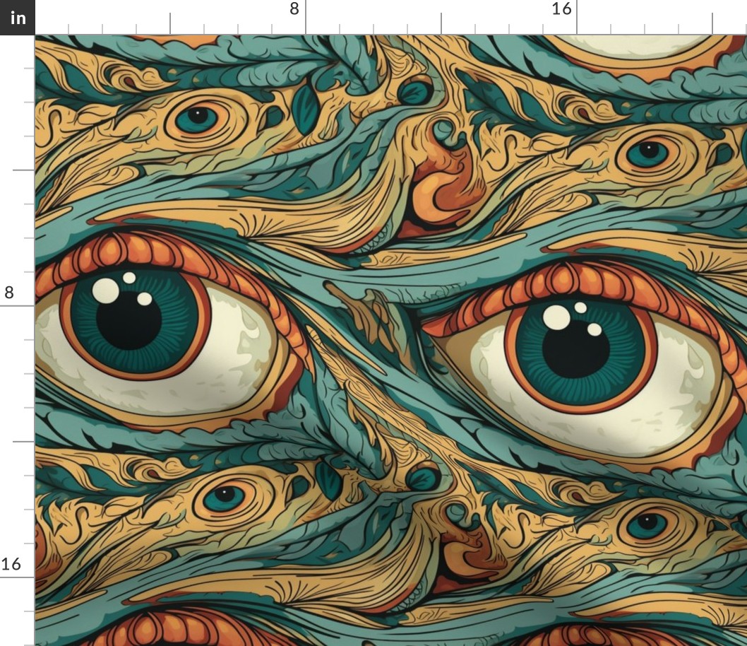 art nouveau peacock eyes