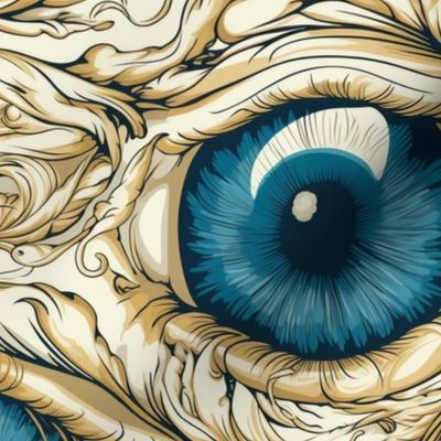 art nouveau blue eye gothic