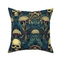 gothic retro 60s mushroom skulls