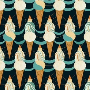 art nouveau ice cream cone party