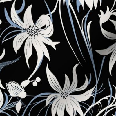 lily flowers inspired by aubrey beardsley