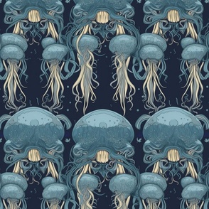 art nouveau aqua jellyfish party