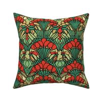 art nouveau abstract strawberry pattern