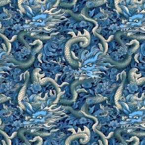 blue and silver dragon