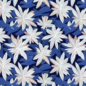 blue christmas floral botanical