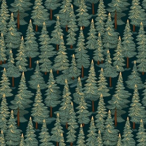 evergreen fir tree christmas forest inspired by botticelli