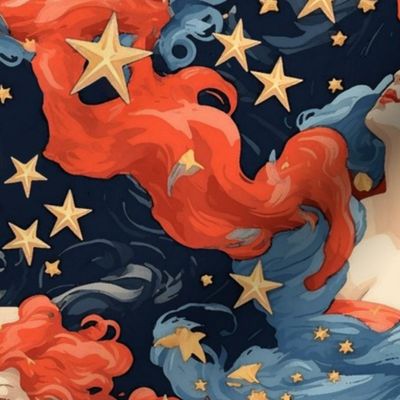 star goddess of freendom in red white and blue