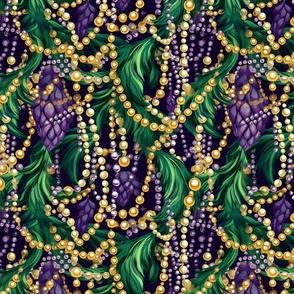 feathers and mardi gras beads inspired by botticelli