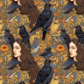 raven queen morrigan inspired by botticelli