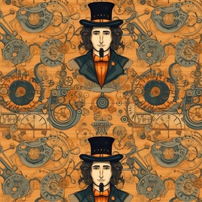 golden gentleman of steampunk inspired by botticelli