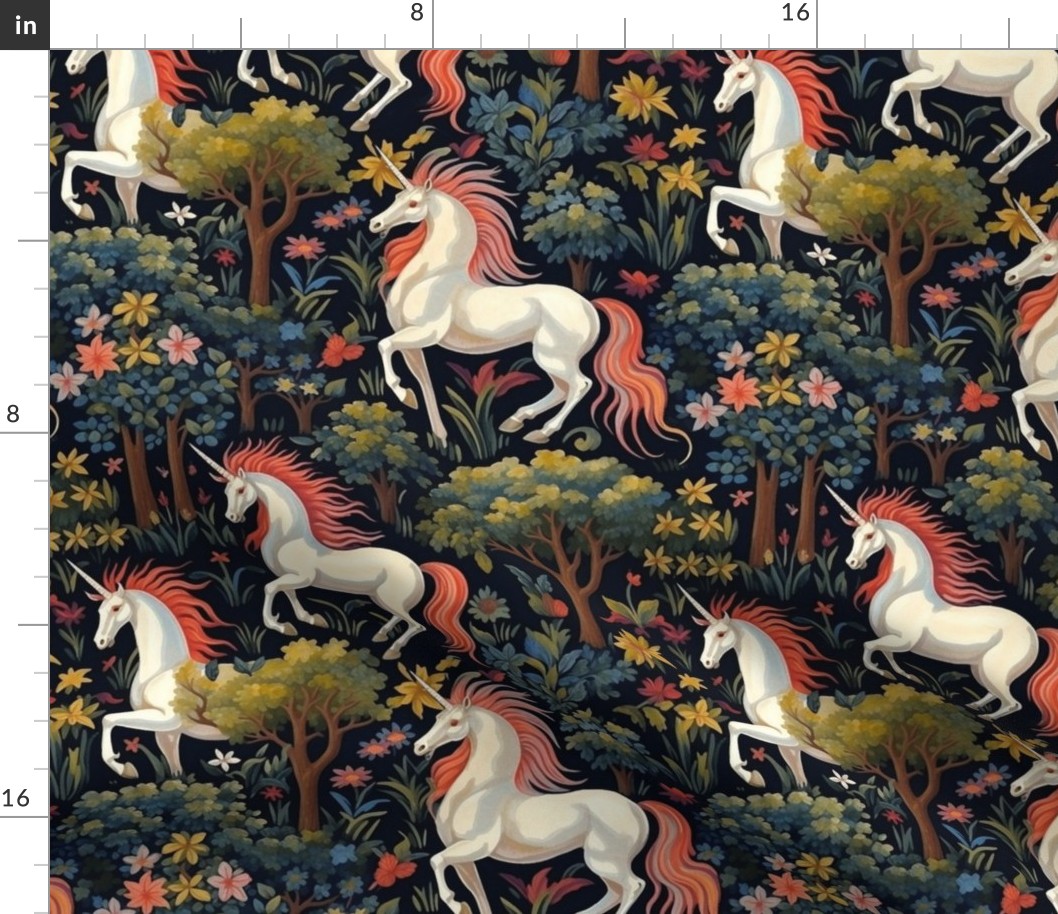 woodland unicorns inspired by botticelli