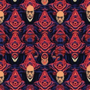 psychedelic portrait of aleister crowley inspired by da vinci
