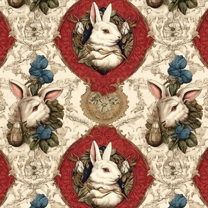 renaissance portrait of a white rabbit inspired by da vinci
