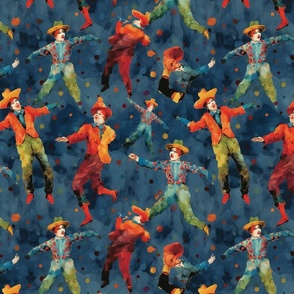 degas inspired dance of the circus clowns