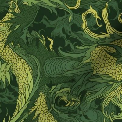 writhing japanese green dragon 