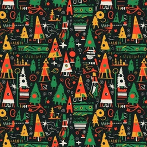 fir tree forest of grunge christmas trees (1)