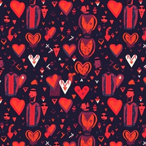 grunge is the heart of my true love valentine in red and black