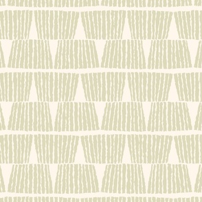 Hand drawn textured lines stripes block print vintage pastel green on cream - EXTRA LARGE SCALE