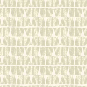 Hand drawn textured lines stripes block print vintage pastel green on cream - LARGE SCALE