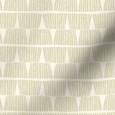 Hand drawn textured lines stripes block print vintage pastel green on cream - MEDIUM SCALE