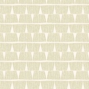 Hand drawn textured lines stripes block print vintage pastel green on cream - SMALL SCALE