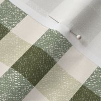 Forest green cream cottage core plaid gingham checkers - MEDIUM SCALE