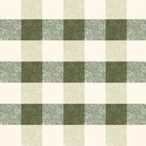 Forest green cream cottage core plaid gingham checkers - MEDIUM SCALE