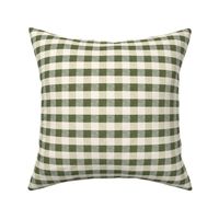 Forest green cream cottage core plaid gingham checkers - SMALL SCALE