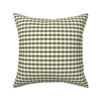 Forest green cream cottage core plaid gingham checkers - EXTRA SMALL SCALE