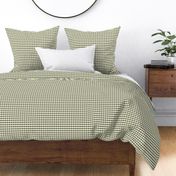 Forest green cream cottage core plaid gingham checkers - EXTRA SMALL SCALE