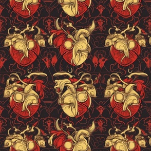 gothic art nouveau steampunk anatomical heart