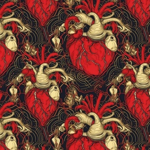 anatomical gothic heart valentine
