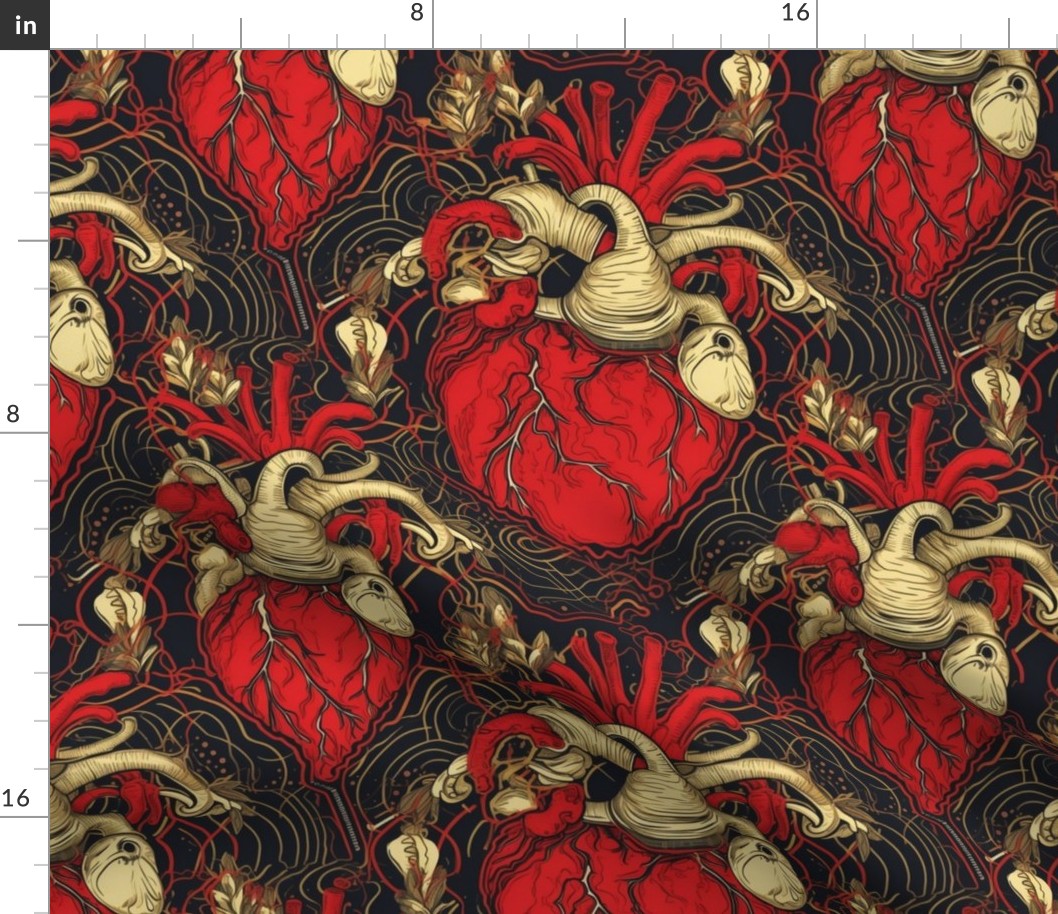 anatomical gothic heart valentine