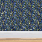 gustav klimt inspired geometric gold green and blue bluebonnet botanical 