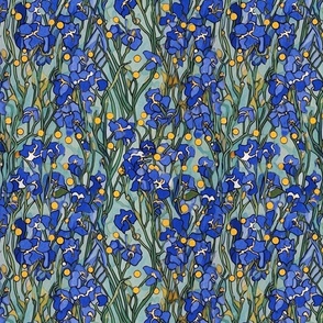 art nouveau bluebonnet botanical inspired by gustav klimt