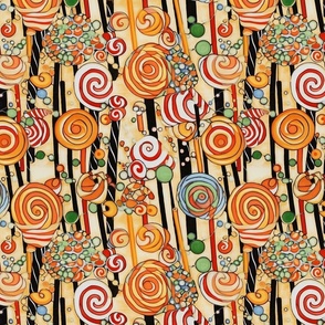 art nouveau abstract candy canes inspired by gustav klimt