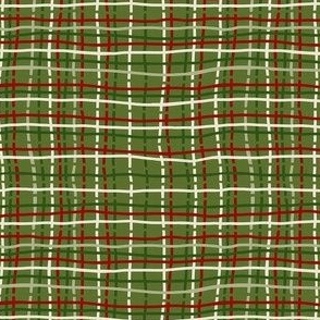 christmas plaid green tiny scale