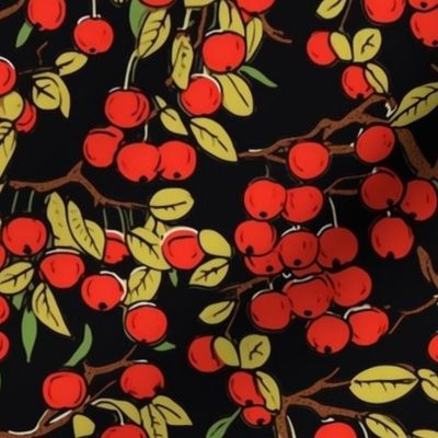 art nouveau cherry botanical inspired by gustav klimt