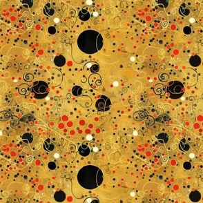 art nouveau gold and cherry geometry inspired by gustav klimt