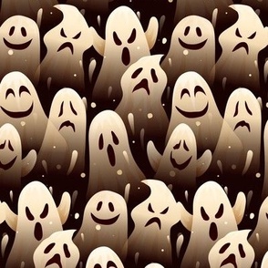 Halloween Fabric Ghosts Kids Ghost Faces Cool Spooky