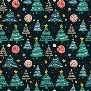 Christmas Trees Embroidery